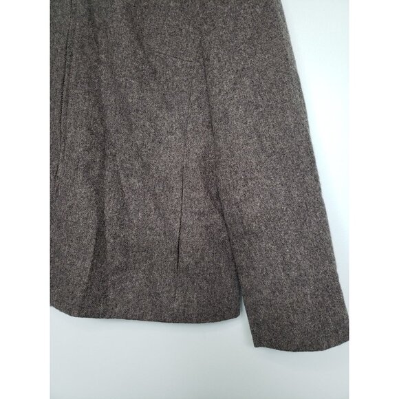 Requirements Womens 12 Jacket Long Sleeve Full Zip Gray Hooded Wool Blend Lined - Picture 3 of 7